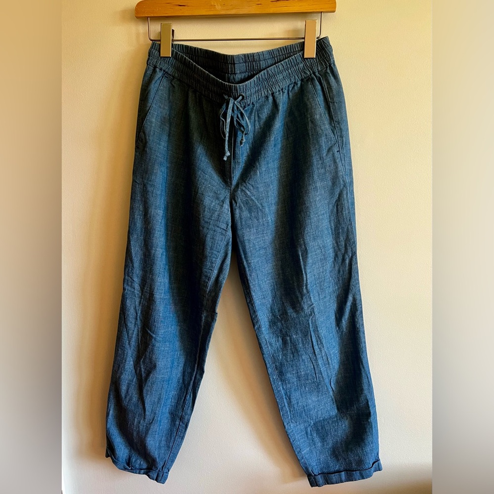 J. Crew Utility denim Drawstring Pull On Pant in size 6.